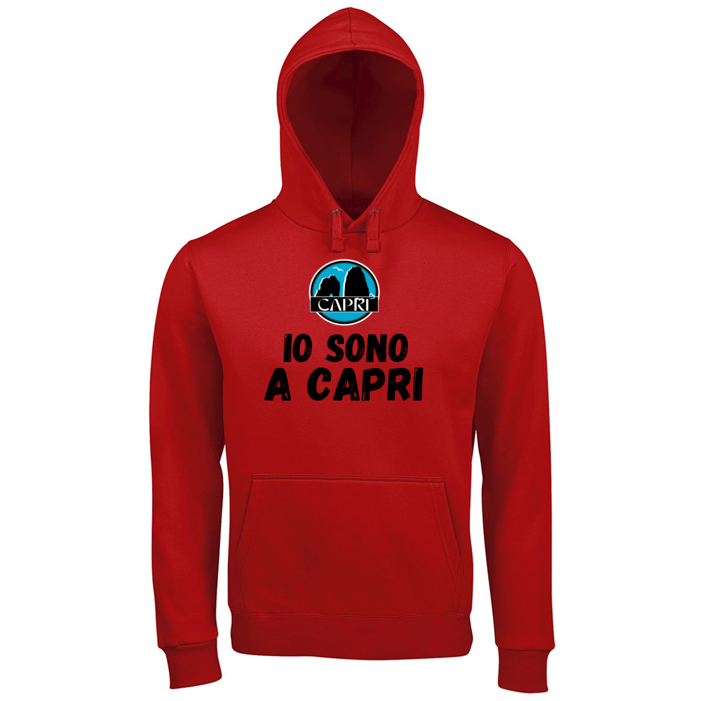 Hoodie Premium Men IO SONO A CAPRI SCRITTA NERA