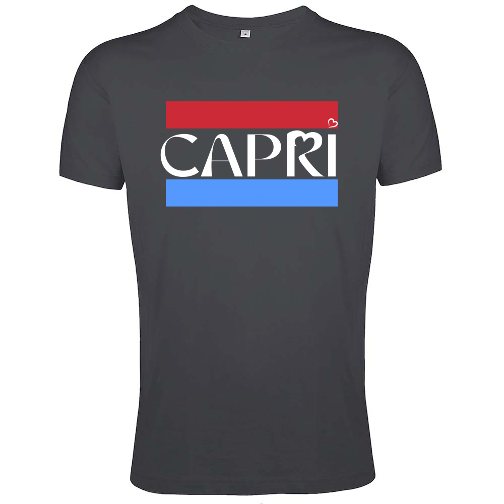 T-Shirt Men Fit CAPRI FASCIA ROSSO BLUE BIANCO