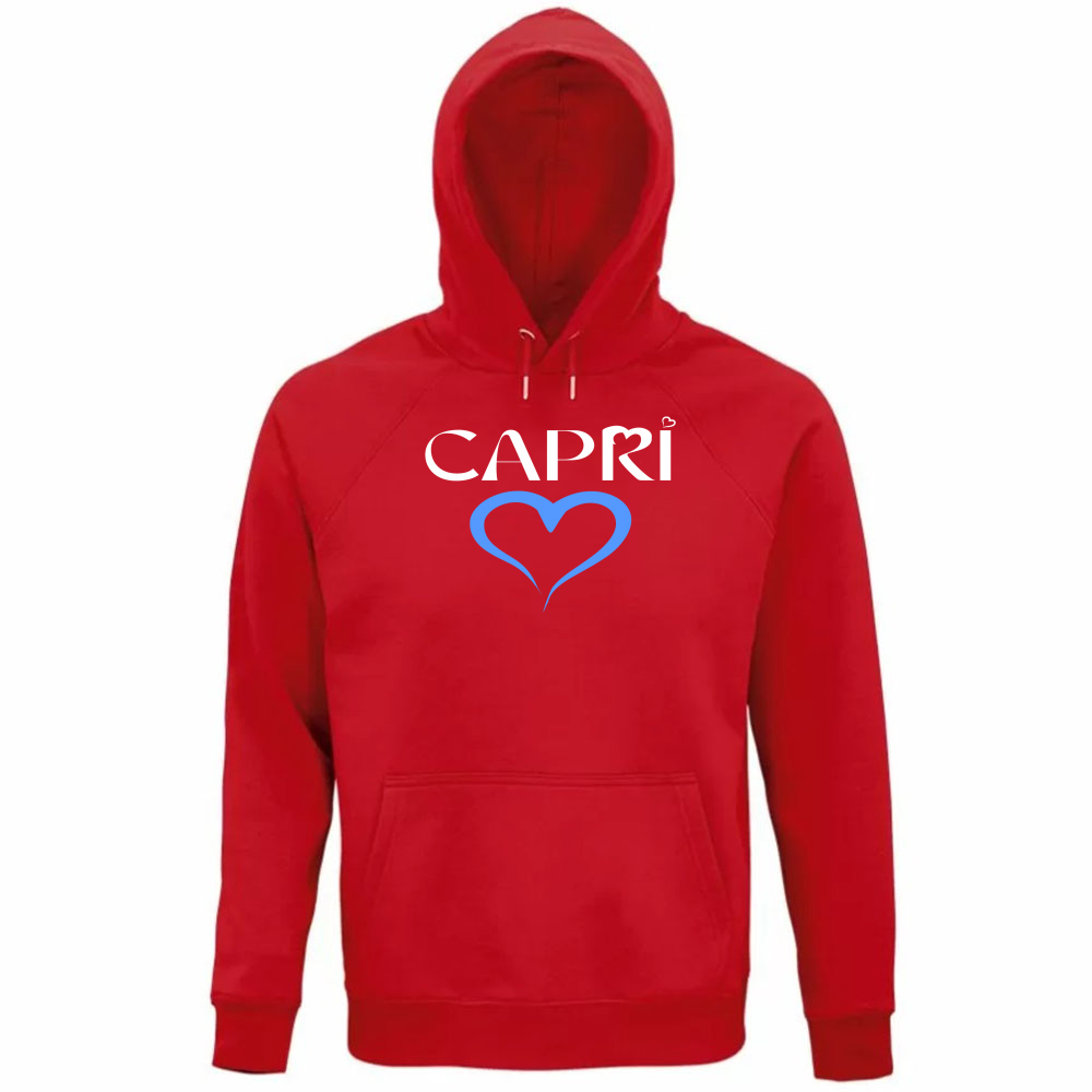 Unisex Organic Hoodie CAPRI HEART BLUE