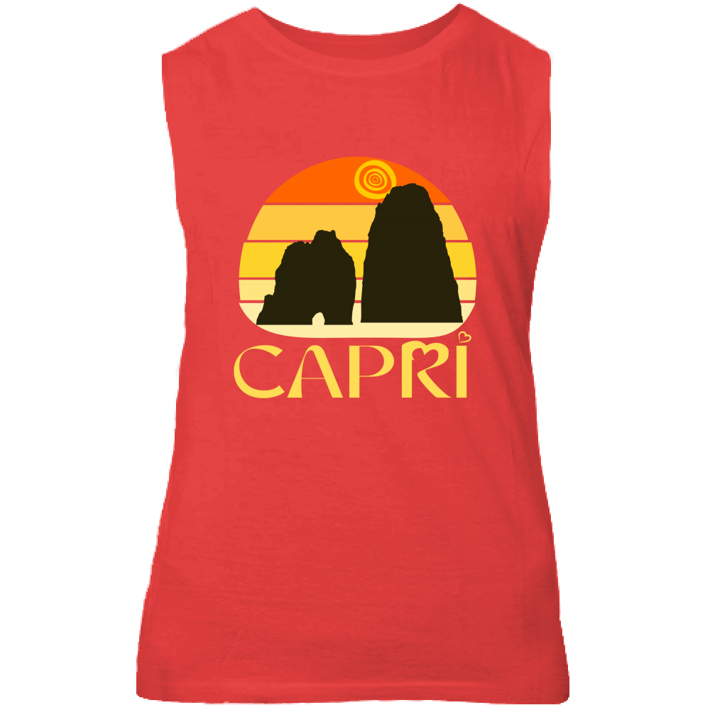 Canotta Unisex CAPRI TRAMONTO VINTAGE SCRITTA GIALLO