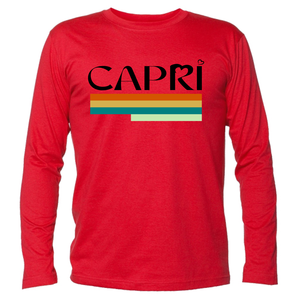 Unisex Long Sleeve T-Shirt CAPRI TECHNICOLOR BLACK WRITING