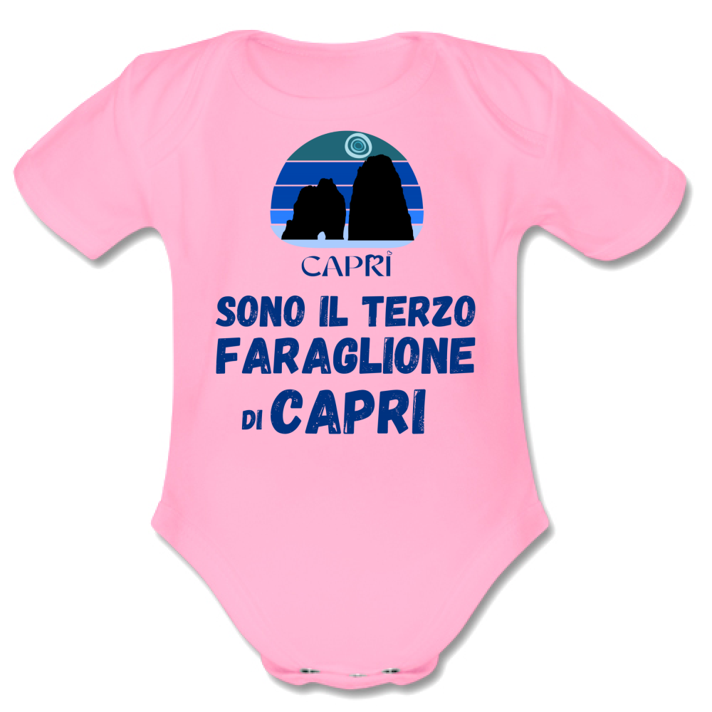 Body Bambino SONO IL TERZO FARAGLIONE DI CAPRI SCRITTA BLU