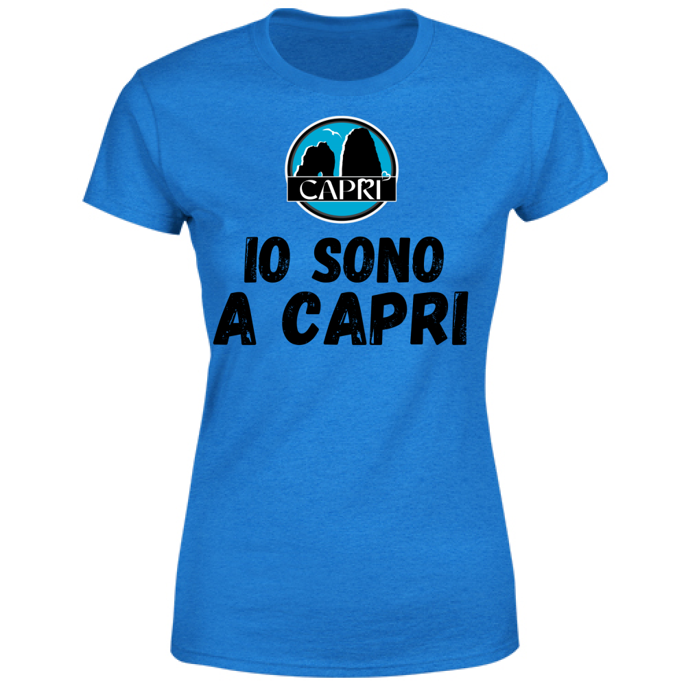 T-Shirt Donna IO SONO A CAPRI SCRITTA NERA