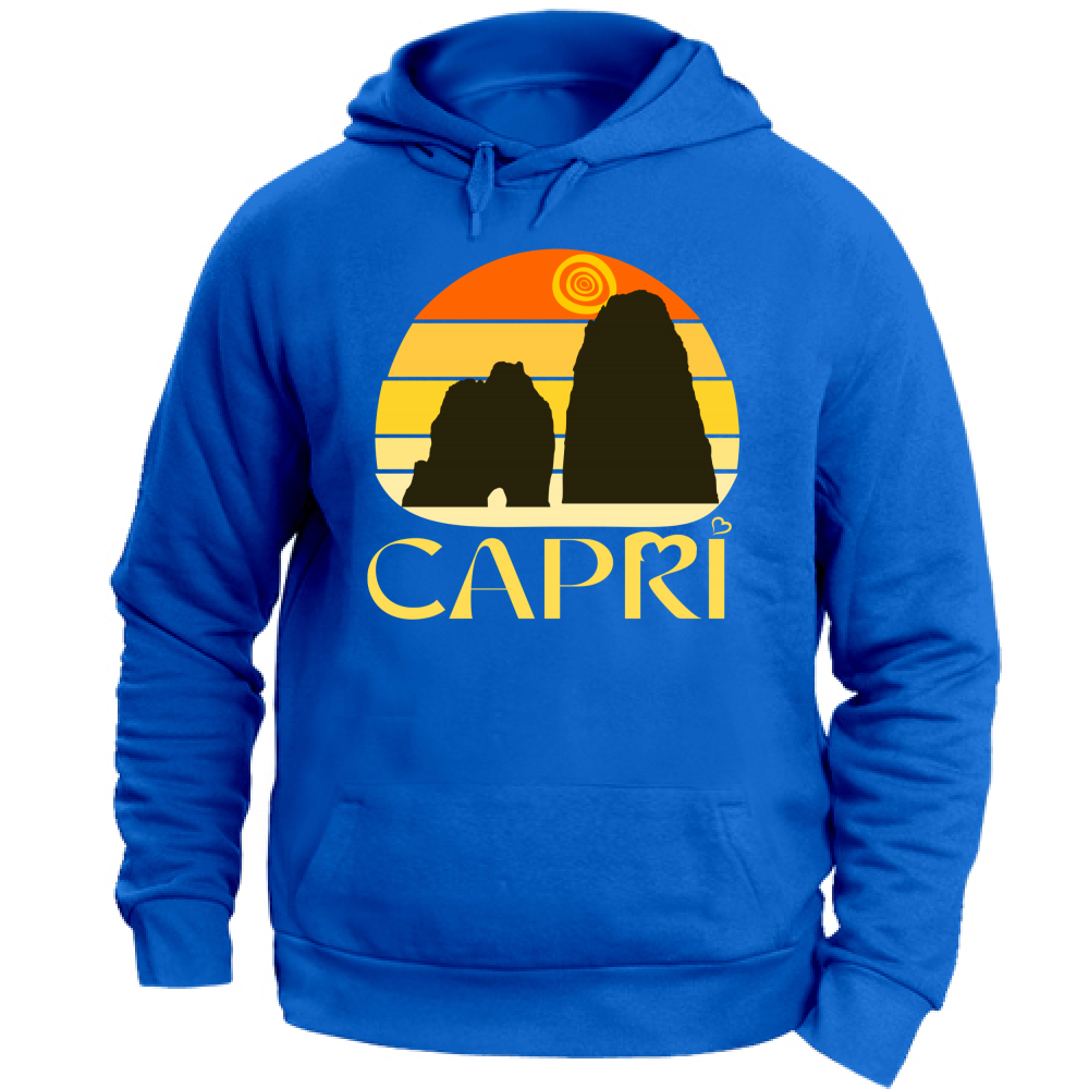 Unisex Hoodie CAPRI SUNSET VINTAGE YELLOW WRITING