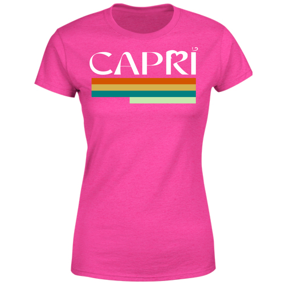 T-Shirt Donna CAPRI TECNICOLOR SCRITTA BIANCA