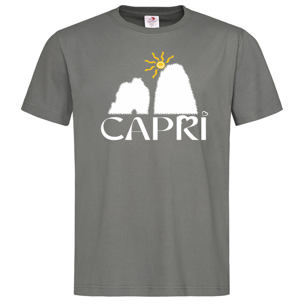 T-Shirt Men Premium CAPRI HAPPY FARAGLIONI WHITE