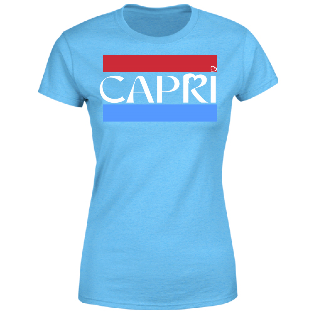 Women's T-Shirt CAPRI BAND RED BLUE WHITE