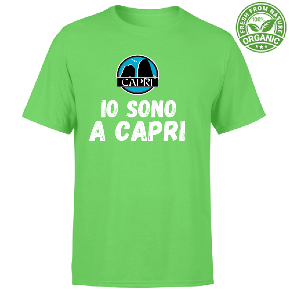 Organic Kids T-Shirt I AM IN CAPRI WHITE WRITING