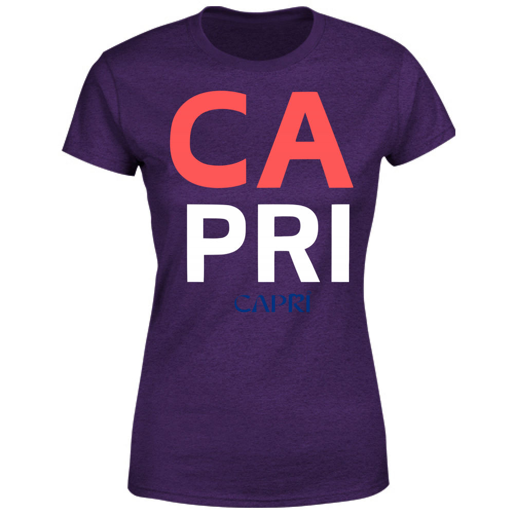T-Shirt Donna CAPRI DESIGN SCRITTA ROSSA