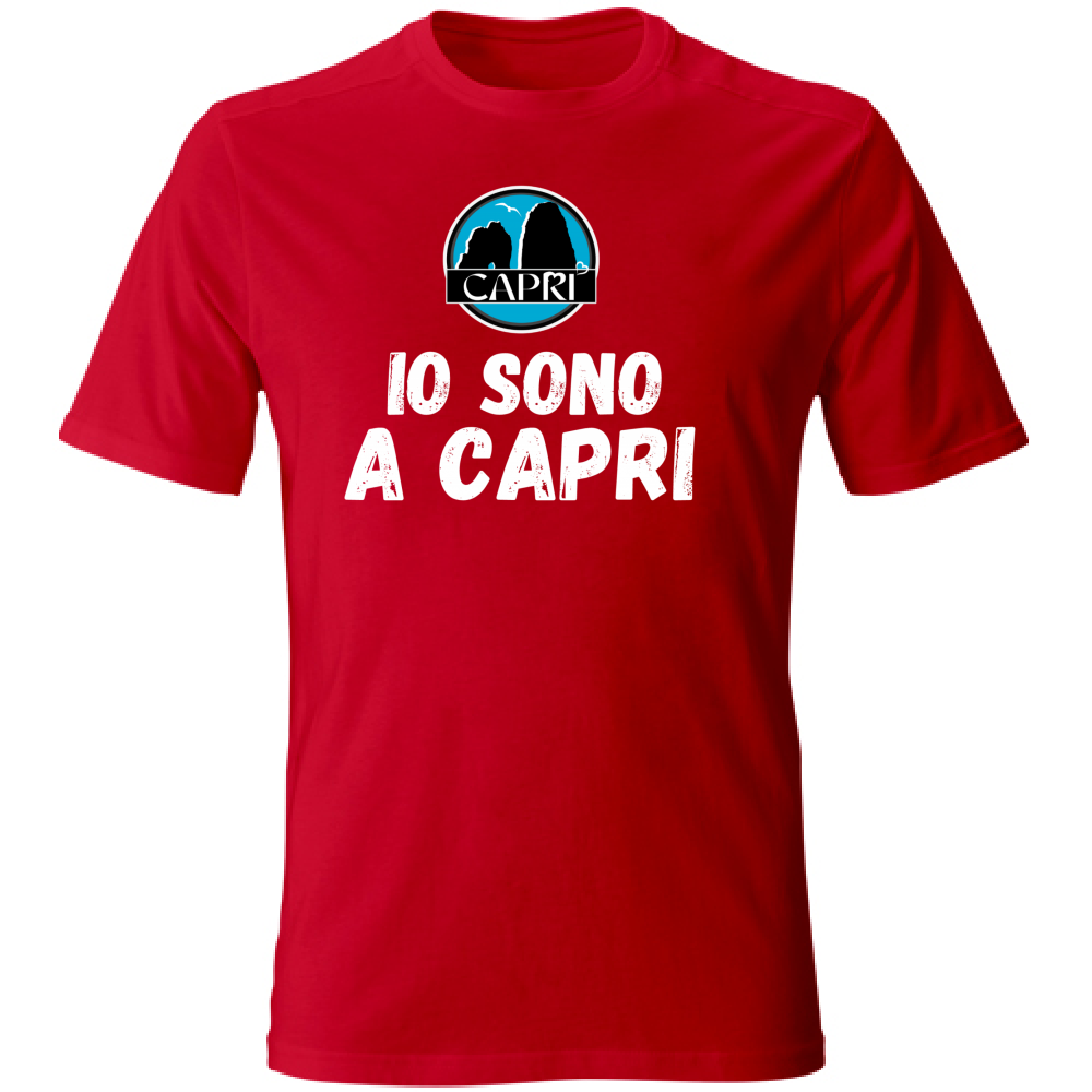 Unisex T-Shirt Large I AM IN CAPRI WHITE WRITING