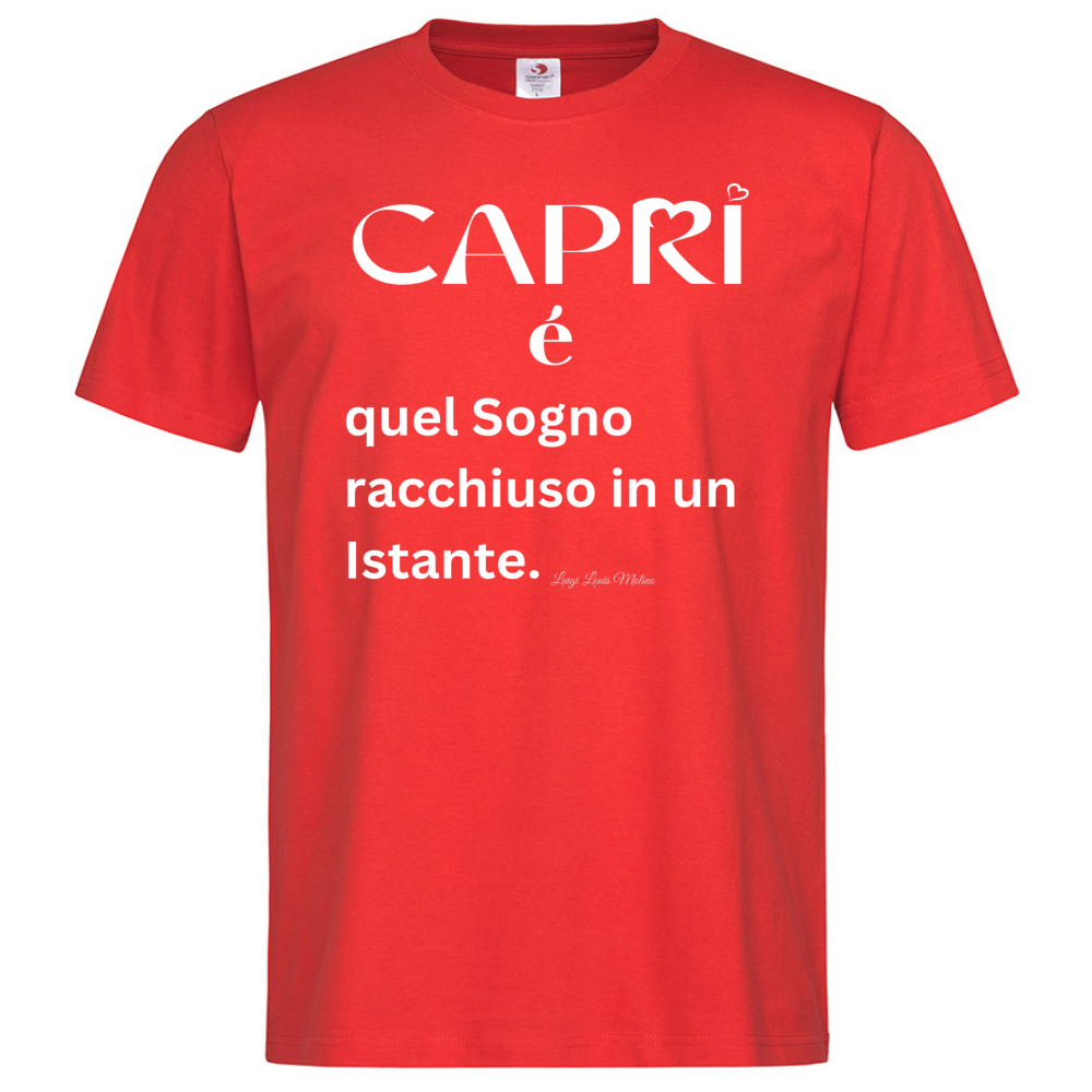 T-Shirt Men Premium Capri Sogno racchiuso in un istante scritta bianca