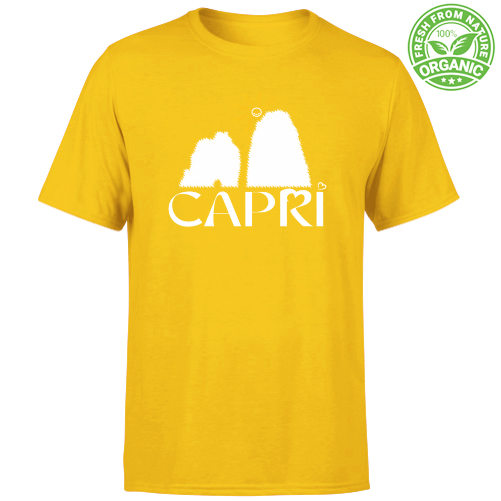 Organic T-Shirt Kids CAPRI HAPPY FARAGLIONI WHITE