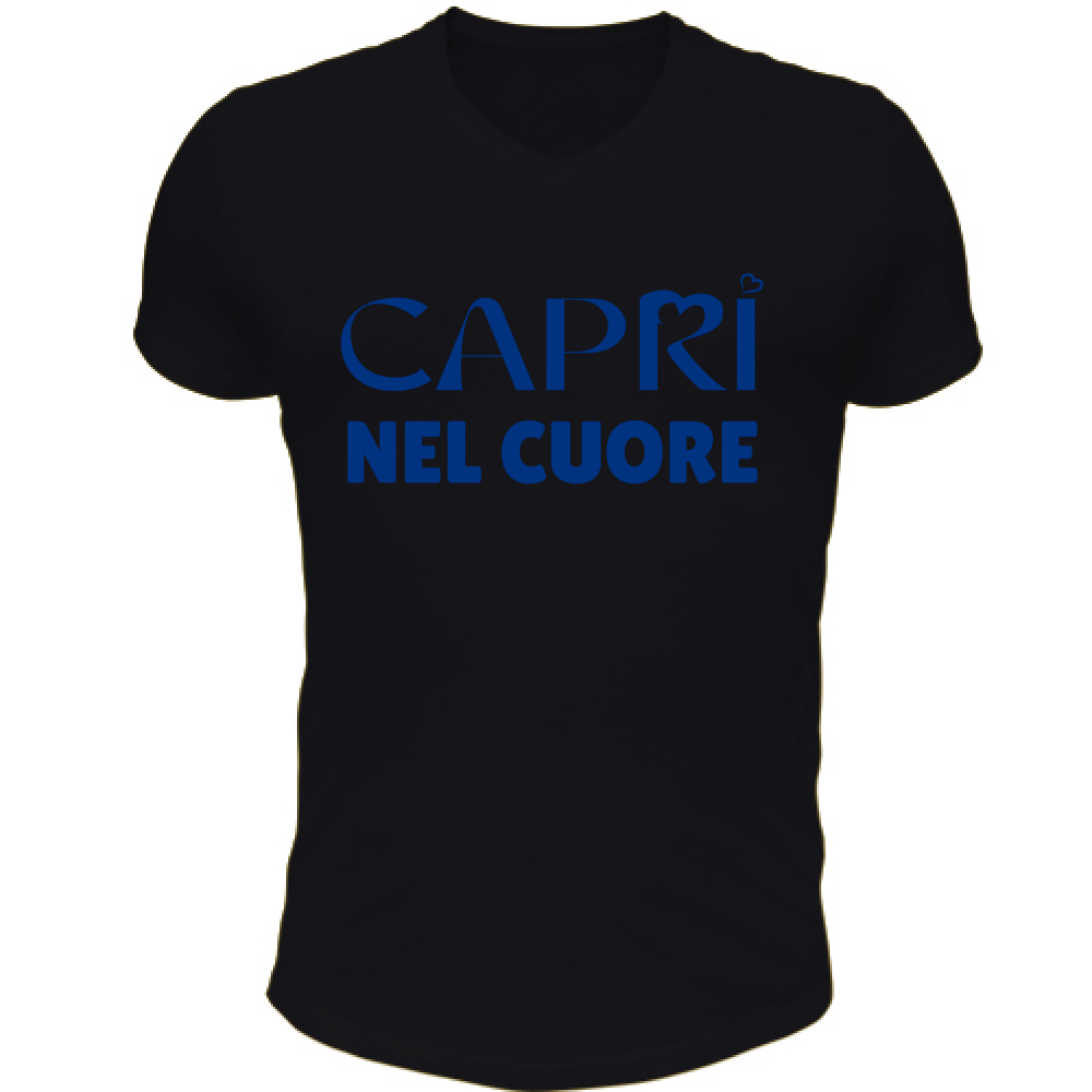 T-Shirt Unisex Scollo V Capri Nel Cuore