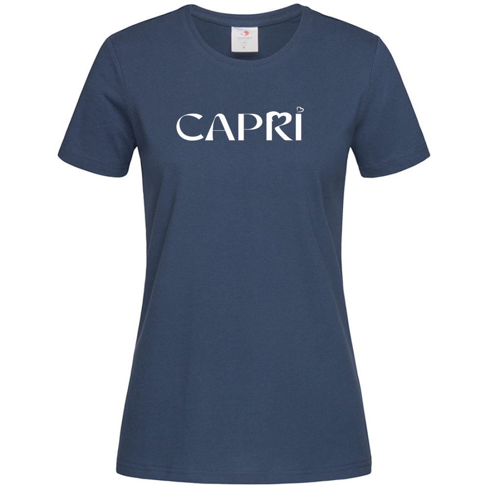 T-Shirt Women Premium CAPRI MINIMAL SCRITTA BIANCA