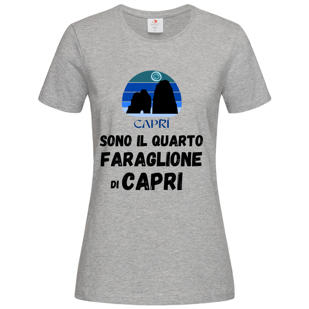 T-Shirt Women Premium SONO IL QUARTO FARAGLIONE DI CAPRI SCRITTA NERA