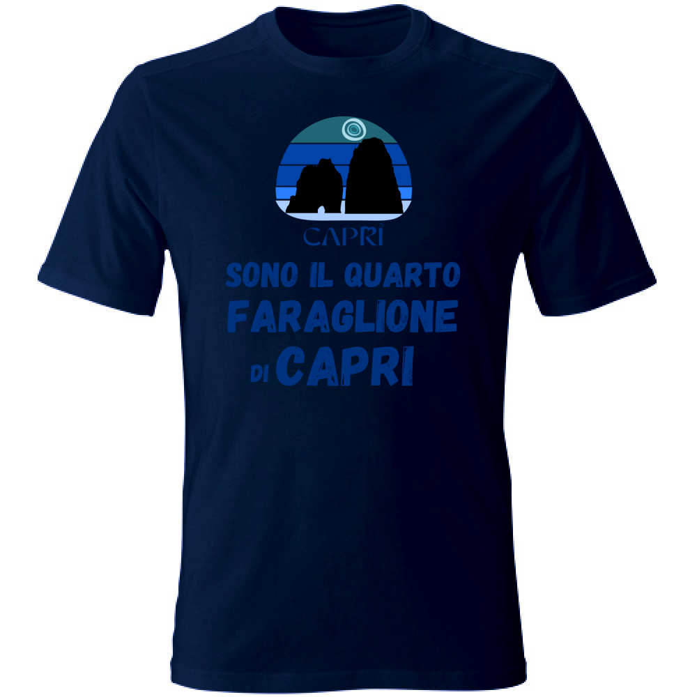 T-Shirt Unisex SONO IL QUARTO FARAGLIONE DI CAPRI SCRITTA BLUE