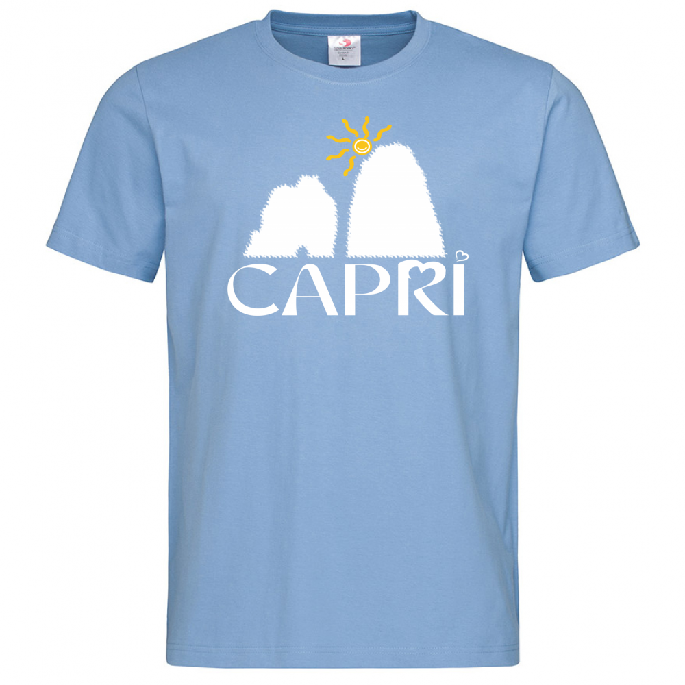 T-Shirt Men Premium CAPRI HAPPY FARAGLIONI WHITE
