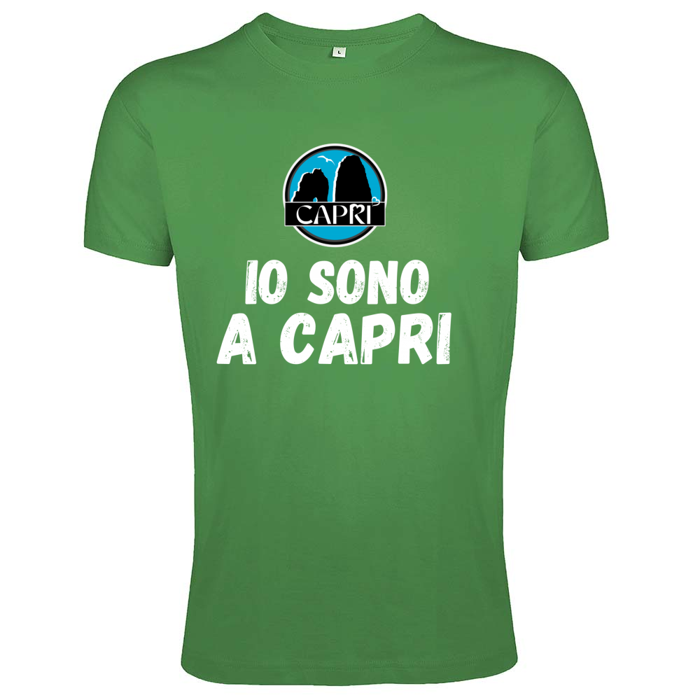 T-Shirt Men Fit I AM IN CAPRI WHITE WRITING