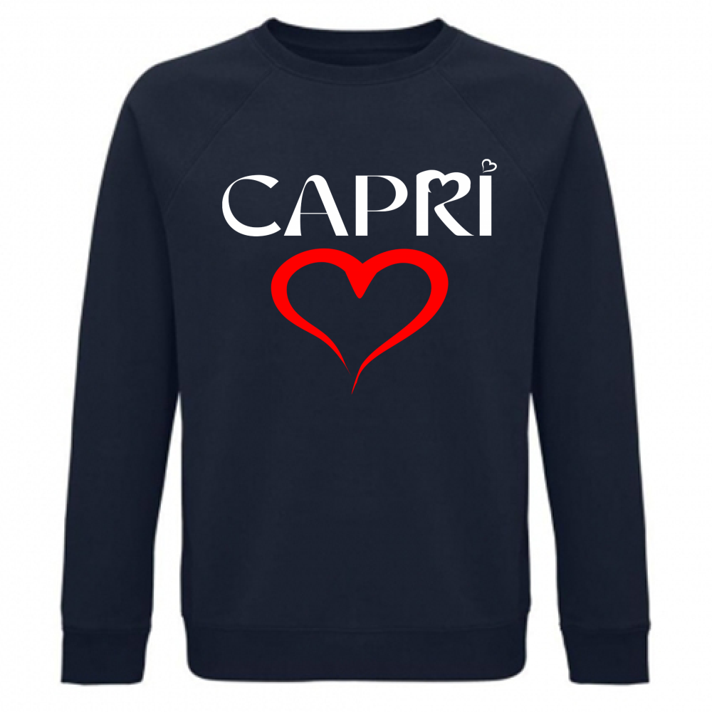 Unisex Organic Sweatshirt HEART CAPRI RED
