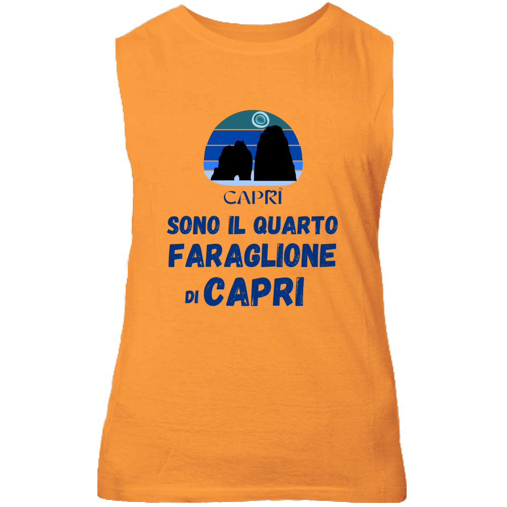 Canotta Unisex SONO IL QUARTO FARAGLIONE DI CAPRI SCRITTA BLUE