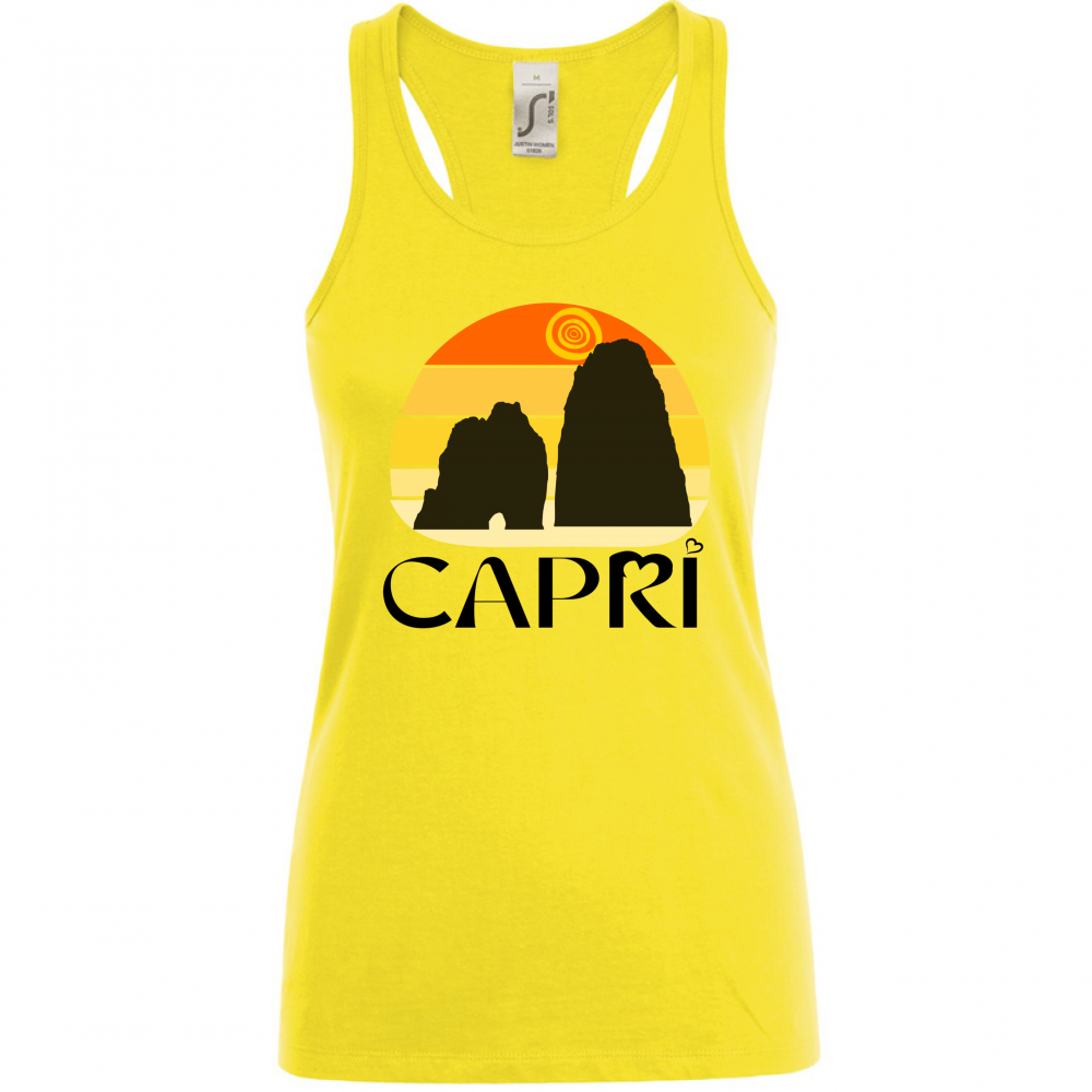 Canotta Donna CAPRI TRAMONTO VINTAGE SCRITTA NERA