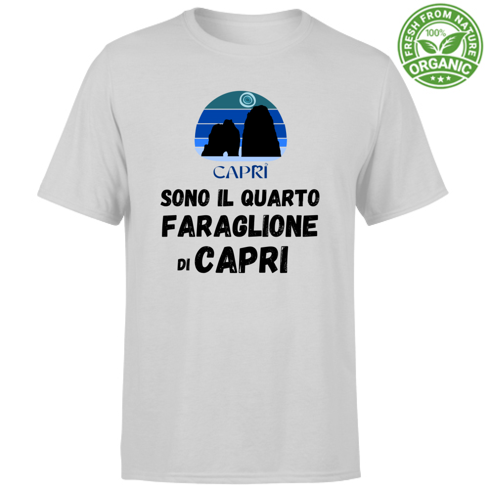 T-Shirt Unisex Organic SONO IL QUARTO FARAGLIONE DI CAPRI SCRITTA NERA