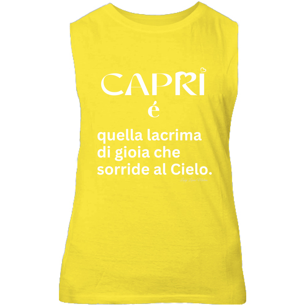 Canotta Unisex Capri é quella lacrima di gioia scritta bianca