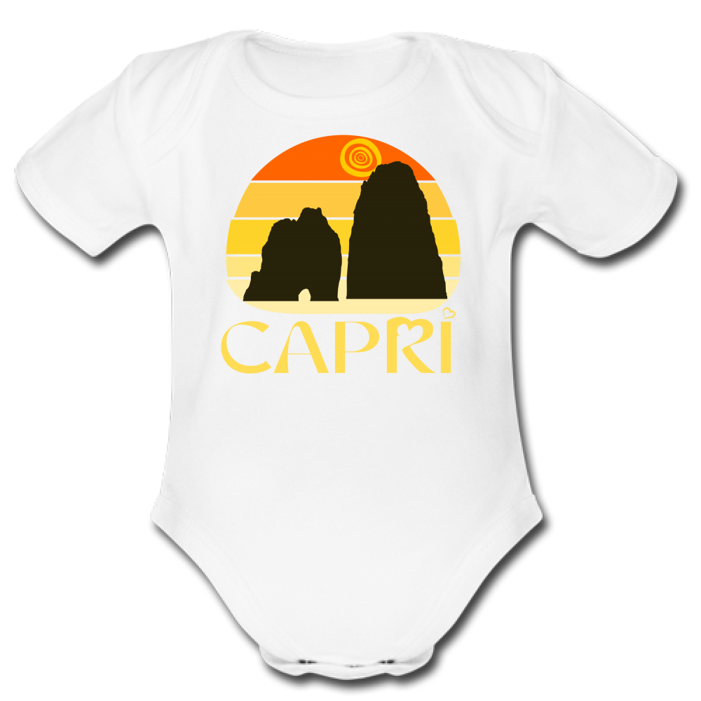 Body Bambino CAPRI TRAMONTO VINTAGE SCRITTA GIALLO