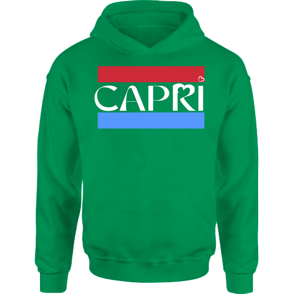 Felpa Bambino con Cappuccio CAPRI FASCIA ROSSO BLUE BIANCO