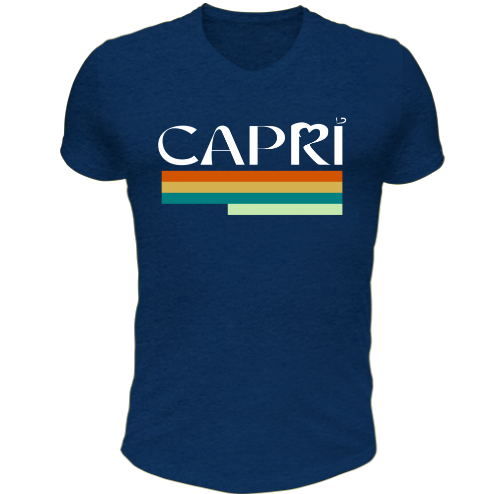 T-Shirt Unisex Scollo V CAPRI TECNICOLOR SCRITTA BIANCA