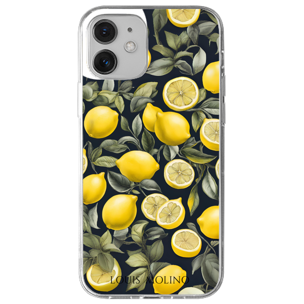 Rubber Cover iPhone 12 BLACK LEMON CAPRI