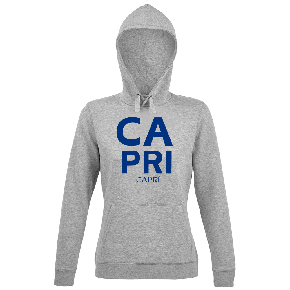 Hoodie Premium Women CAPRI DESIGN SCRITTA BLUE