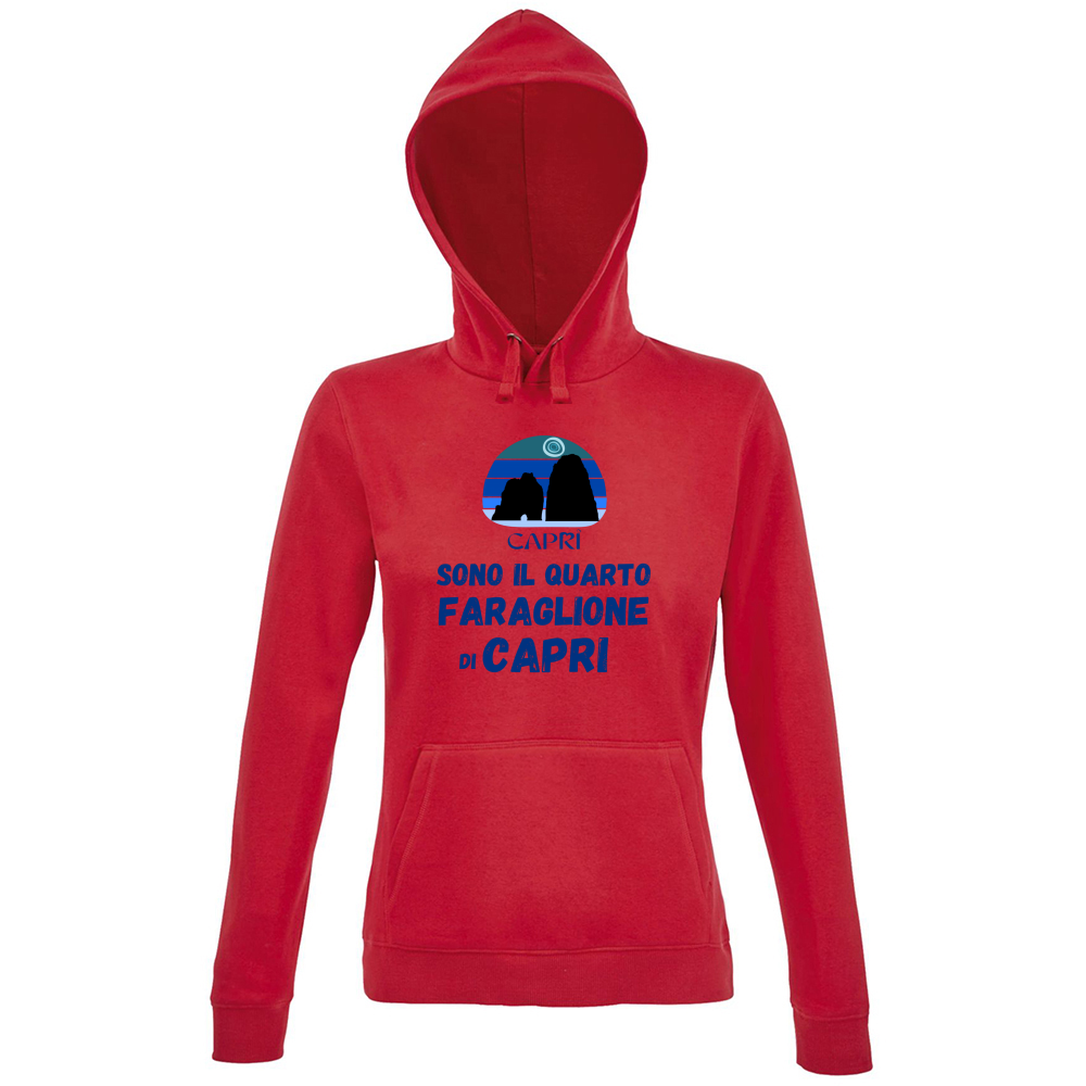 Hoodie Premium Women SONO IL QUARTO FARAGLIONE DI CAPRI SCRITTA BLUE