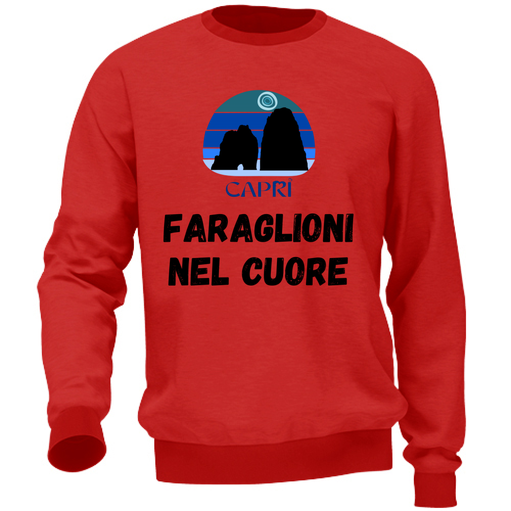 Unisex Sweatshirt FARAGLIONI DI CAPRI IN THE HEART BLACK WRITING
