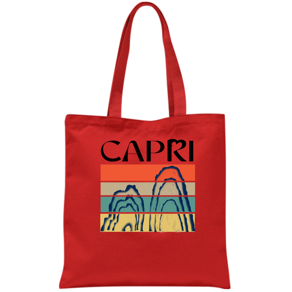 Borsa CAPRI PORZIONI FARAGLIONI SCRITTA NERA