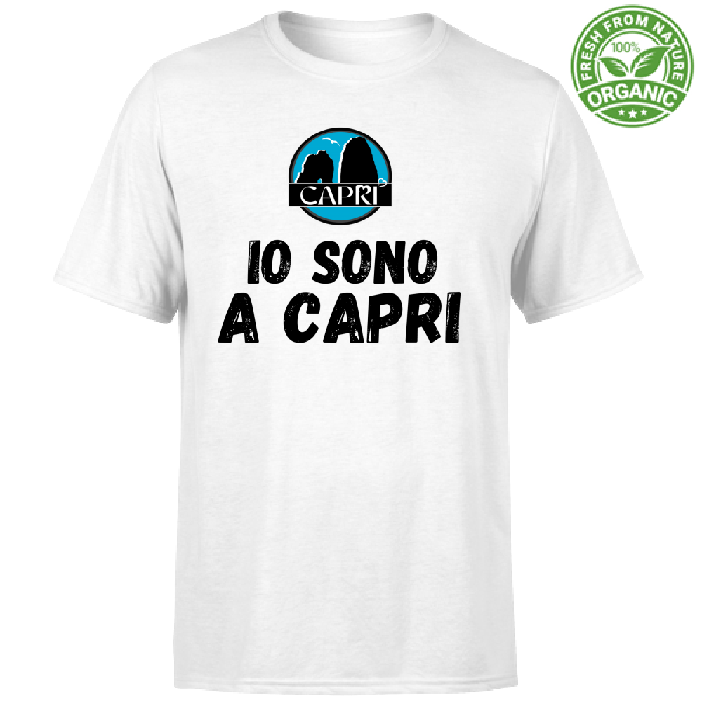 T-Shirt Bambino Organic IO SONO A CAPRI SCRITTA NERA