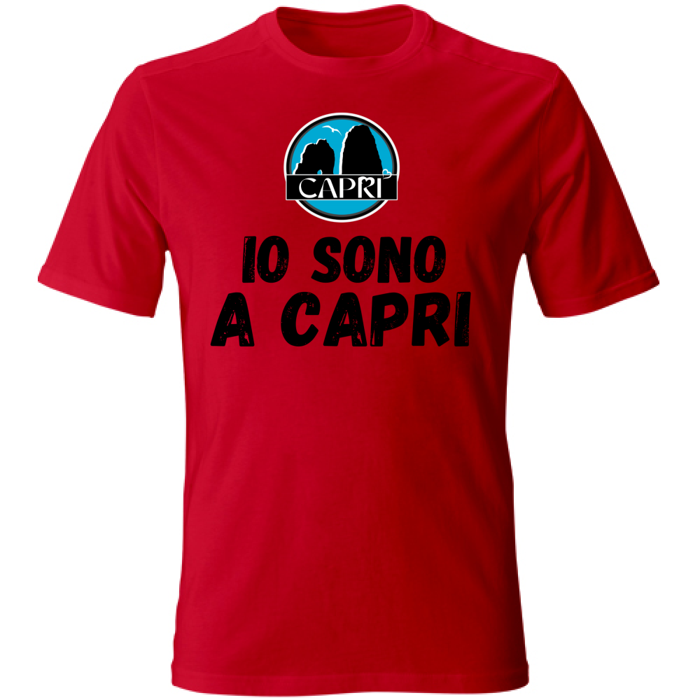 T-Shirt Unisex IO SONO A CAPRI SCRITTA NERA