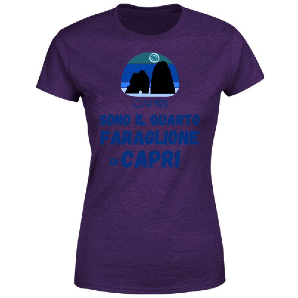 T-Shirt Donna SONO IL QUARTO FARAGLIONE DI CAPRI SCRITTA BLUE
