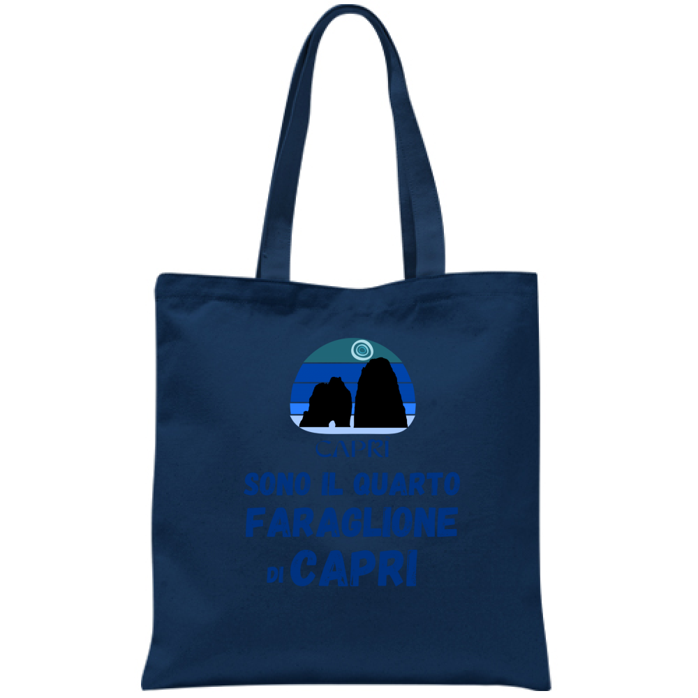 Bag I AM THE FOURTH FARAGLIONE OF CAPRI BLUE WRITING