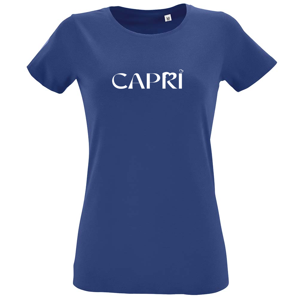 T-Shirt Women Fit CAPRI MINIMAL SCRITTA BIANCA
