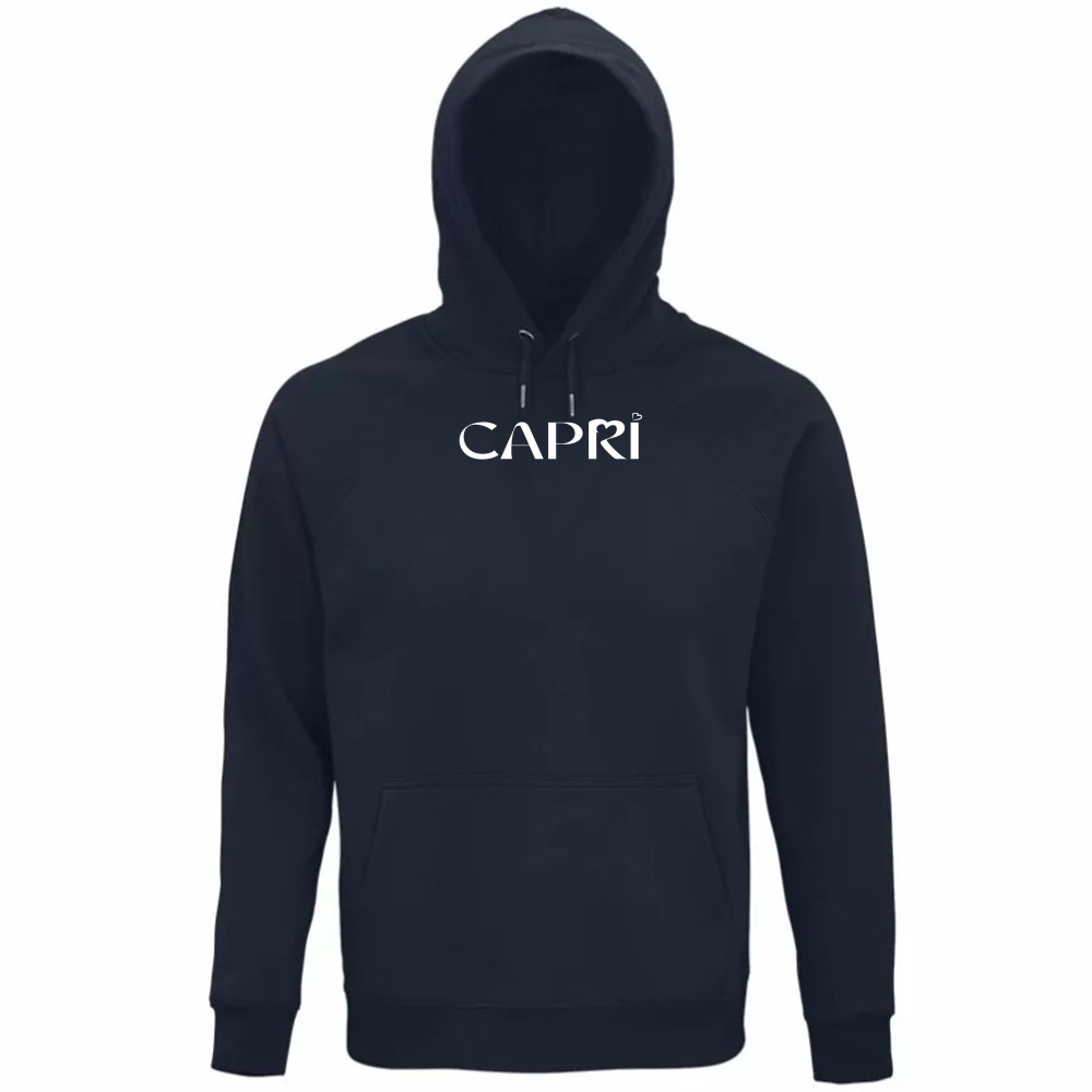 Unisex Organic Hoodie CAPRI MINIMAL WHITE WRITING