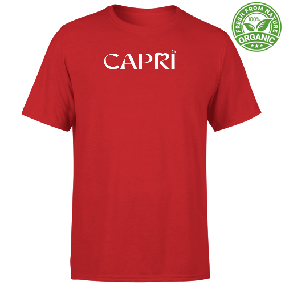 T-Shirt Bambino Organic CAPRI MINIMAL SCRITTA BIANCA