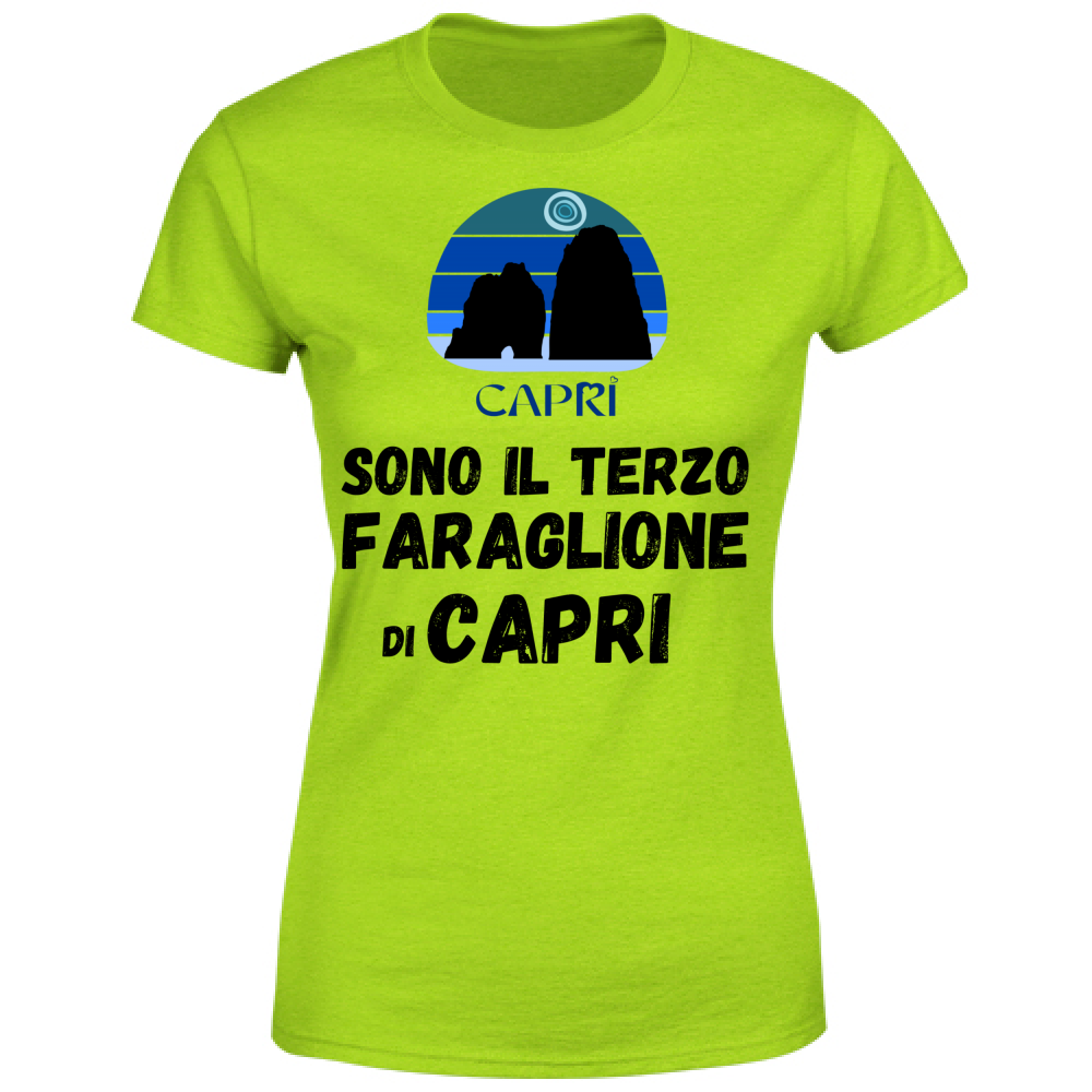 T-Shirt Donna SONO IL TERZO FARAGLIONE DI CAPRI SCRITTA NERA