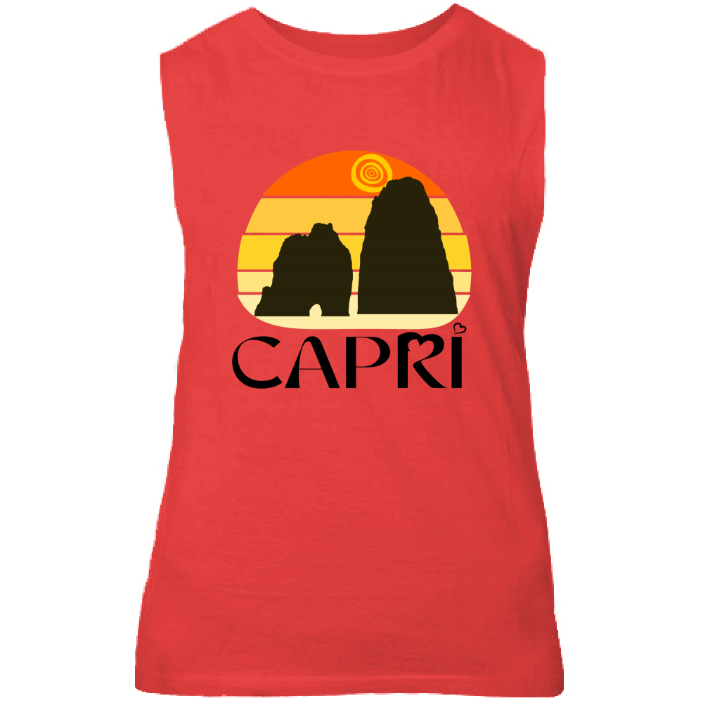 Canotta Unisex CAPRI TRAMONTO VINTAGE SCRITTA NERA