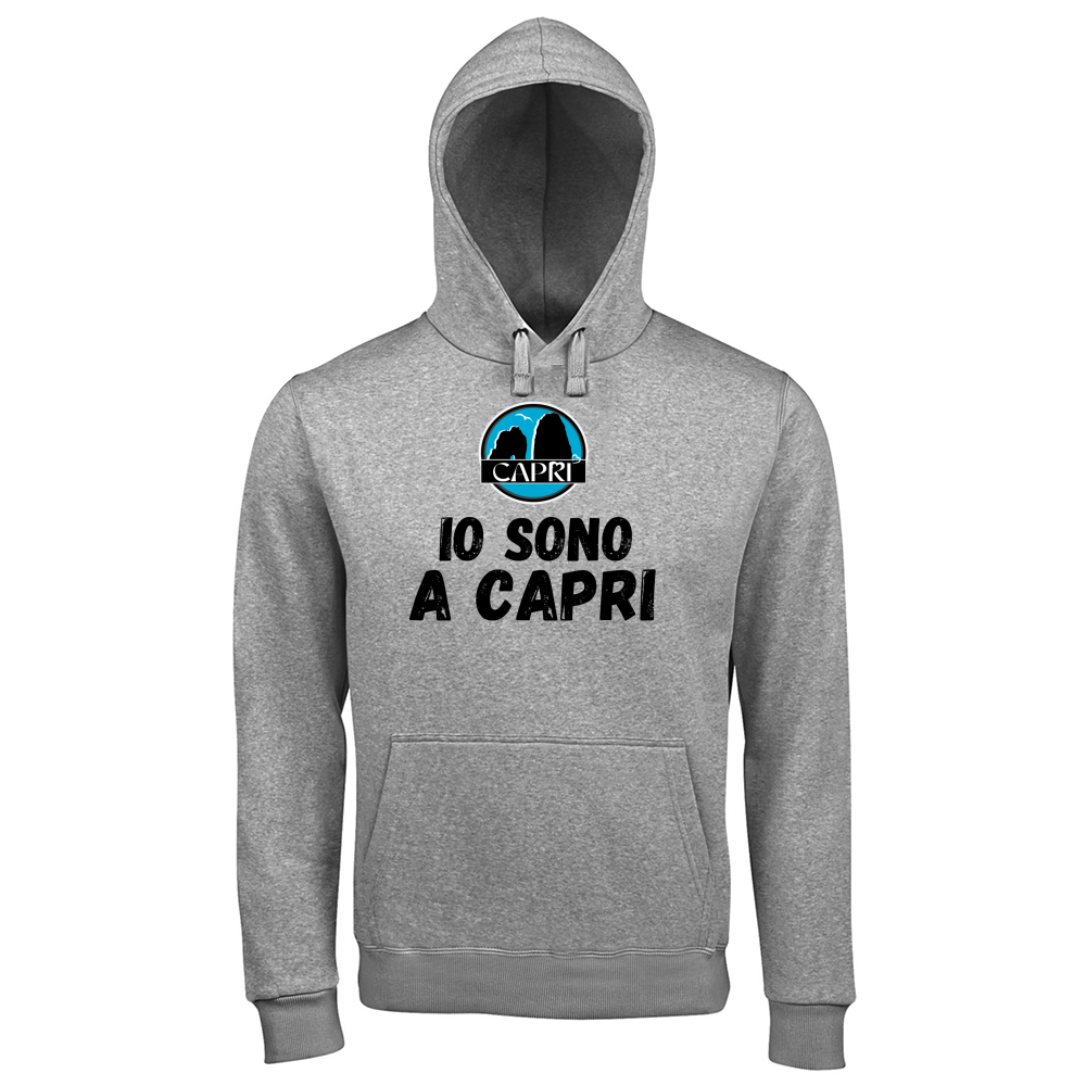 Hoodie Premium Men IO SONO A CAPRI SCRITTA NERA