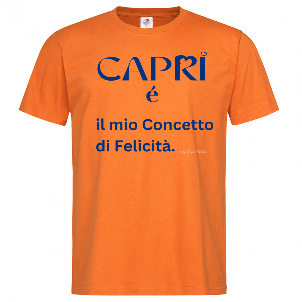 T-Shirt Men Premium Capri é il mio concetto di Felicità scritta Blue