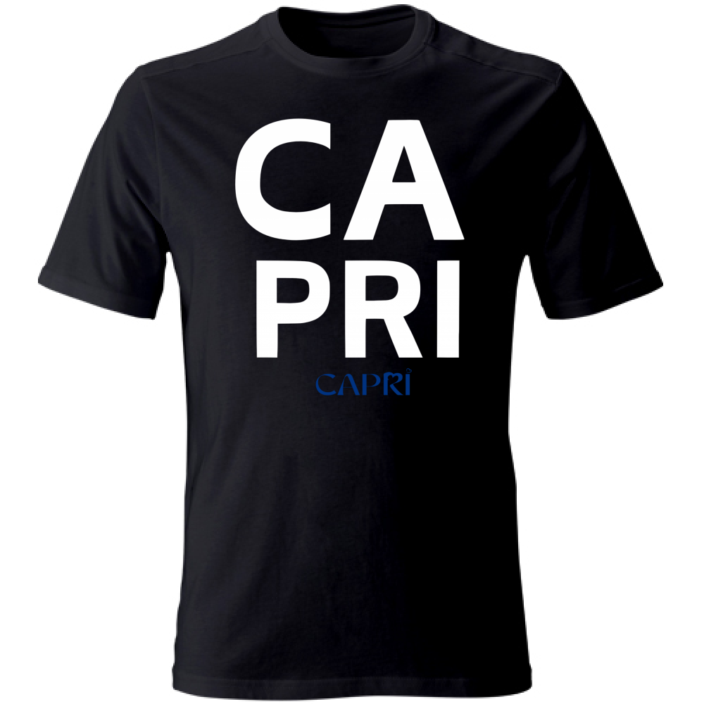 T-Shirt Unisex Large CAPRI DESIGN SCRITTA BIANCA