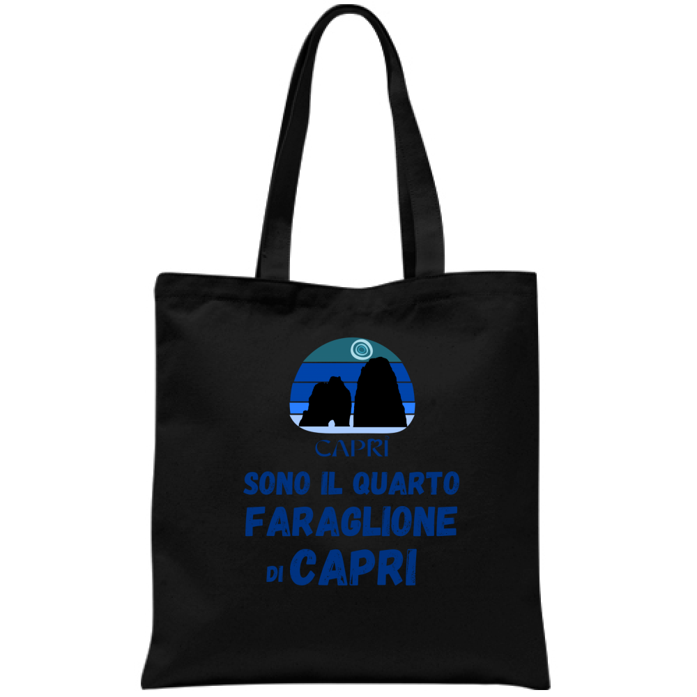 Borsa SONO IL QUARTO FARAGLIONE DI CAPRI SCRITTA BLUE