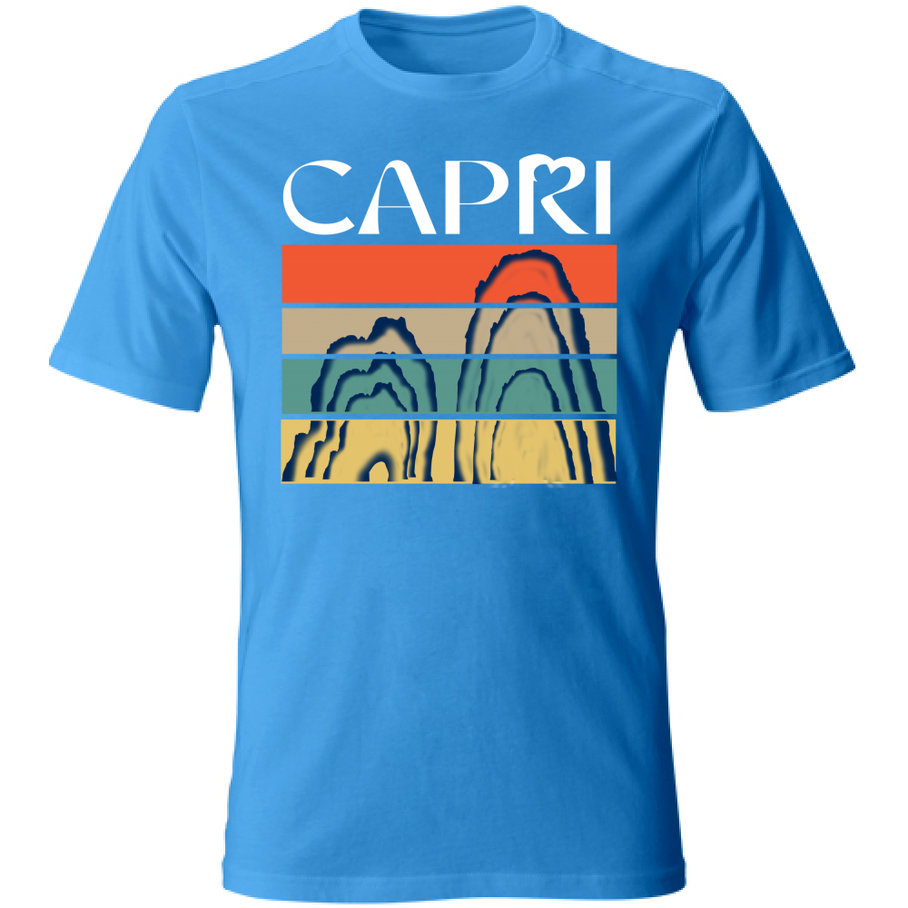 T-Shirt Unisex CAPRI PORZIONI FARAGLIONI SCRITTA BIANCA