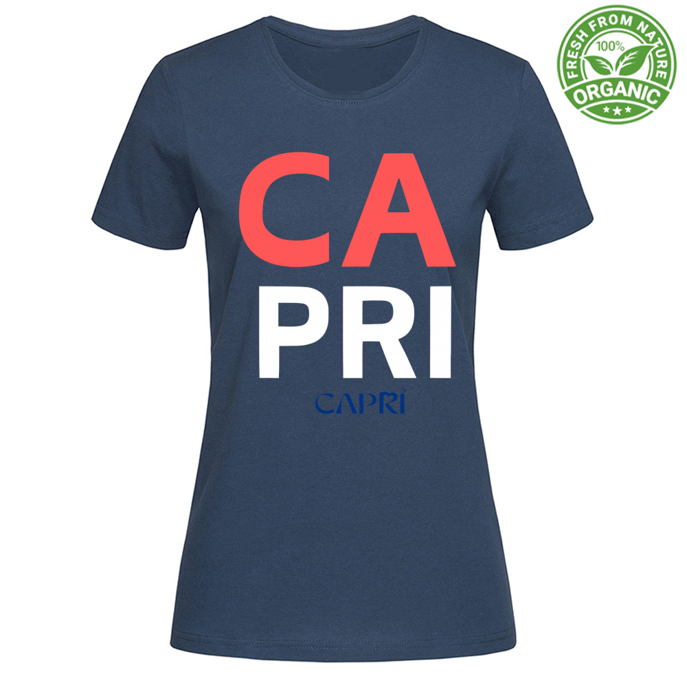 T-Shirt Woman Organic CAPRI DESIGN SCRITTA ROSSA